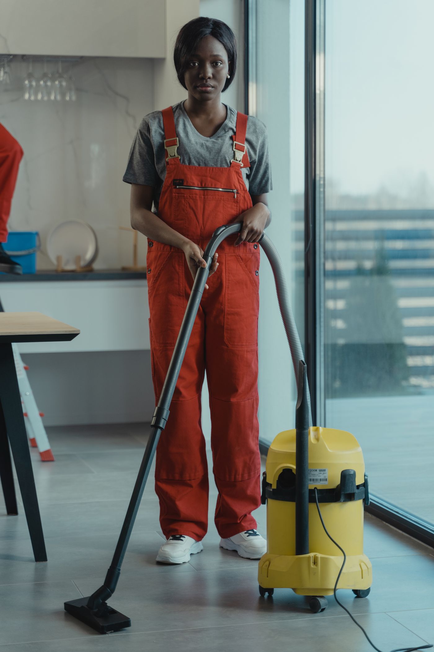 A professional CarpetPros cleaning technician at work