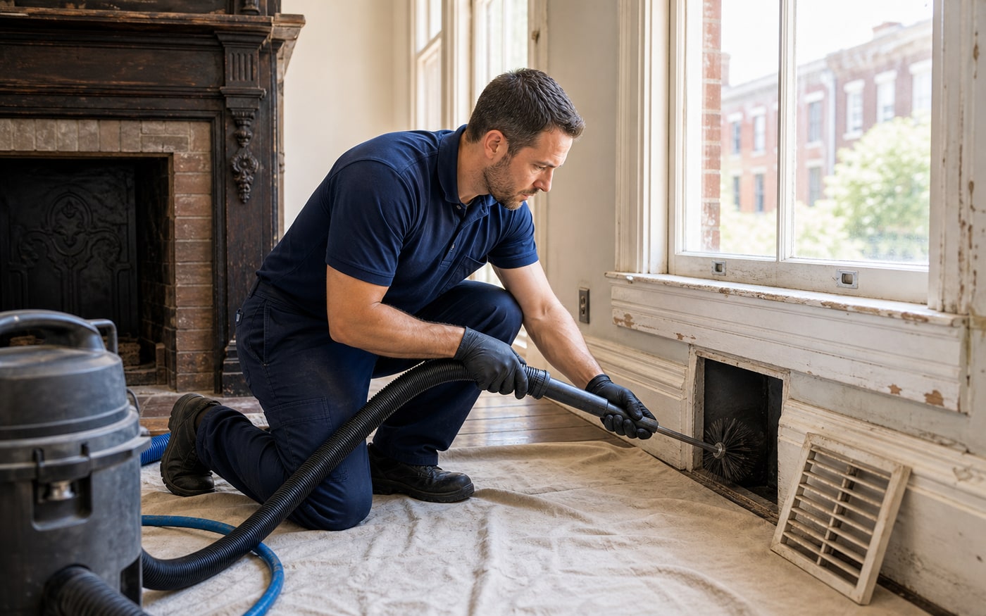 Air duct cleaning in an older Richmond home