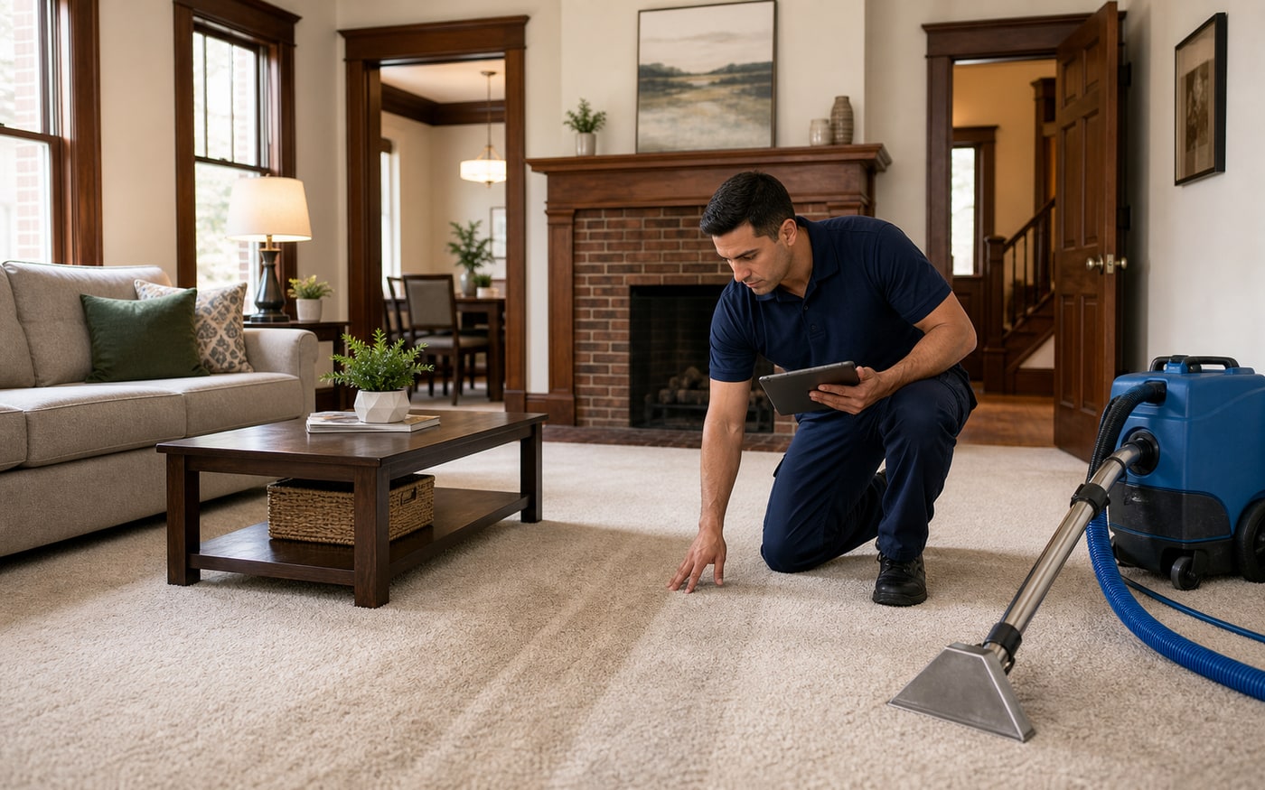Professional carpet cleaning in a Richmond home