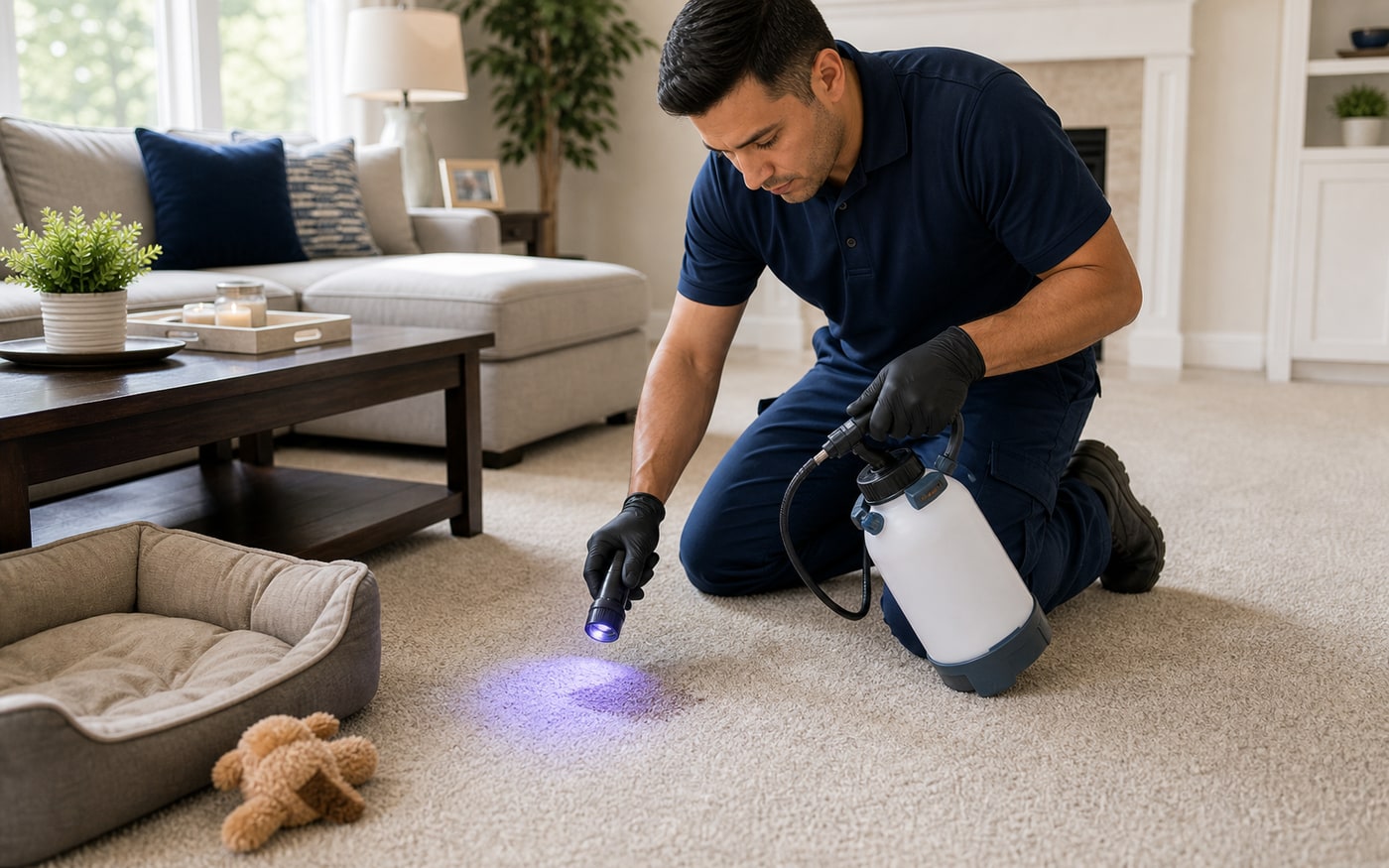 Clean carpet in a pet-friendly home