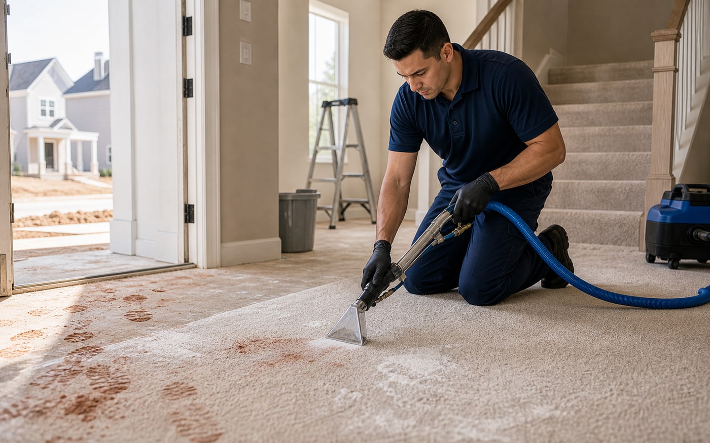 Clean carpet in a new-construction Triangle home