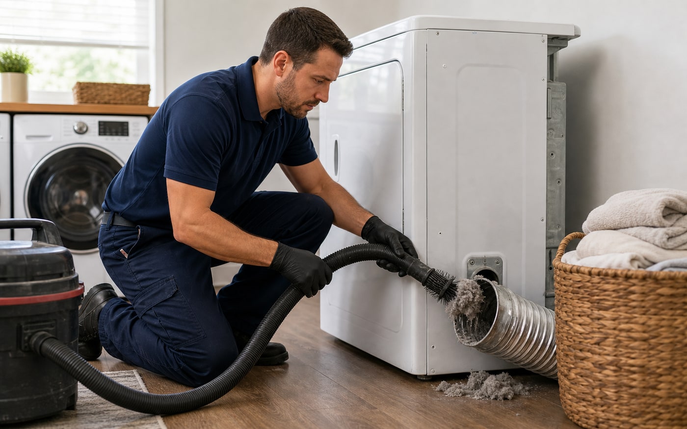 Residential clothes dryer that needs vent cleaning